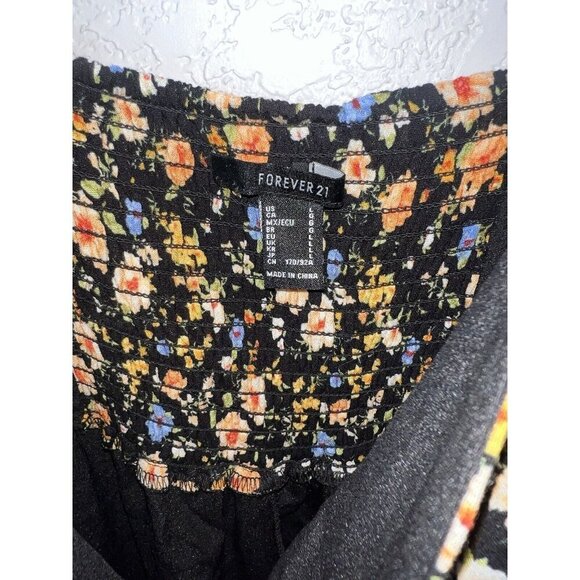 Forever 21 Floral Dress Fit & Flare Mini Size Large Lined Ditsy Floral Summer 1B - Picture 3 of 12